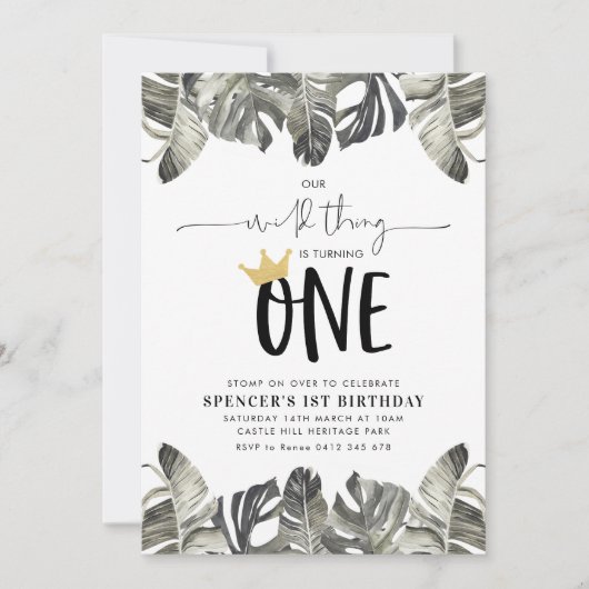 ワイルドティーボーイズ1st誕生日パーティーワイルドワン 招待状 (正面)