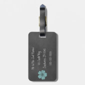 ワイルドティール（緑がかった色）バラシャルボード ラゲッジタグ (裏面縦)