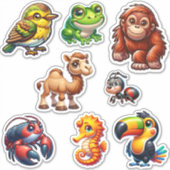 ワイルドテイルズ – 3D動物アドベンチャースティッカーセット シール (正面)