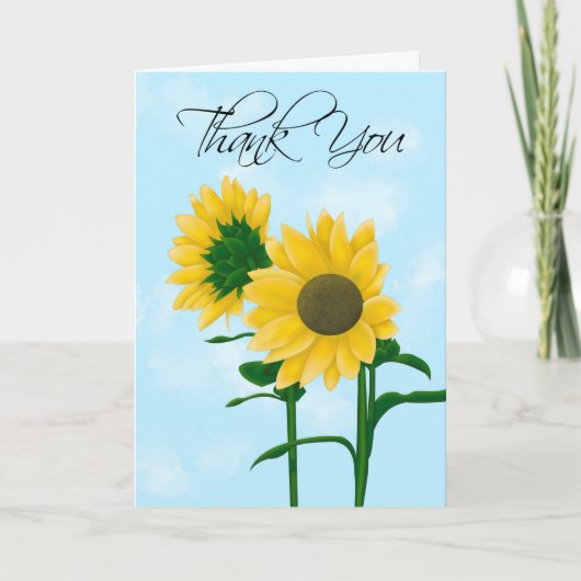 ワイルドテキサス州ひまわりサンキューカード カード (正面)