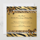 ワイルドディバヒョウZebraハイヒール誕生日パーティー4 招待状 (裏面)