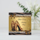 ワイルドディーバ レパード ゼブラ ハイ ヒール バースデー パーティー 2 招待状 (スタンド正面)