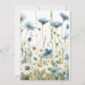 ワイルドデイジーと色褪せたデニムの素朴なウェディングフォト セーブザデート (裏面)