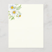 ワイルドデイジーの花の予算ブライダルシャワー招待 (裏面)