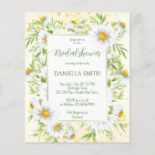 ワイルドデイジーの花の予算ブライダルシャワー招待 (正面)