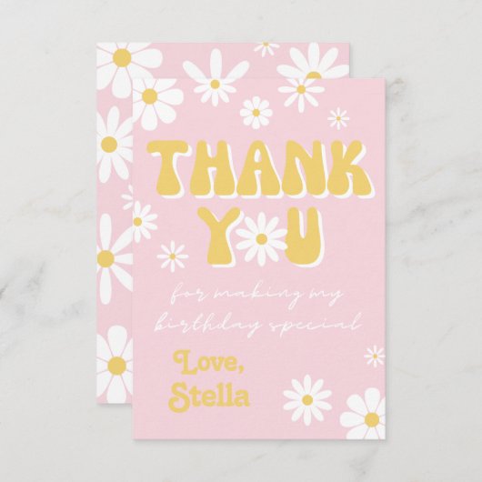 ワイルドデイジーサンキューカード | Wildflowerありがとうございました サンキューカード (正面/裏面)