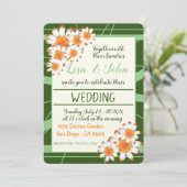 ワイルドデイジーズフォレストグリーンセージ結婚式招待状 (スタンド正面)