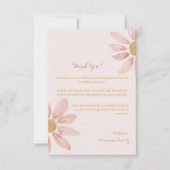 ワイルドデイジーファースト誕生日ボホフローラテーマ サンキューカード (正面)