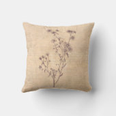 ワイルドデイジーフラワーワイルドフラワーアンティークスクリプト紙 クッション (裏面)