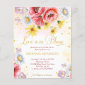 ワイルドデイジーポピーブライダルシャワー予算の招待 (正面)