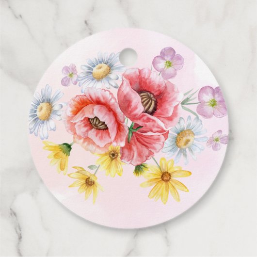 ワイルドデイジーポピー ブライダルシャワーのお土産ギフト フェイバータグ (裏面)