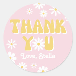 ワイルドデイジーメッセージカード | Wildflowerありがとうございました ラウンドシール