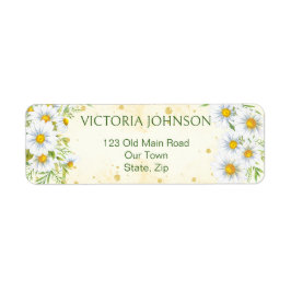 ワイルドデイジー春の花グリーンイエロー ラベル