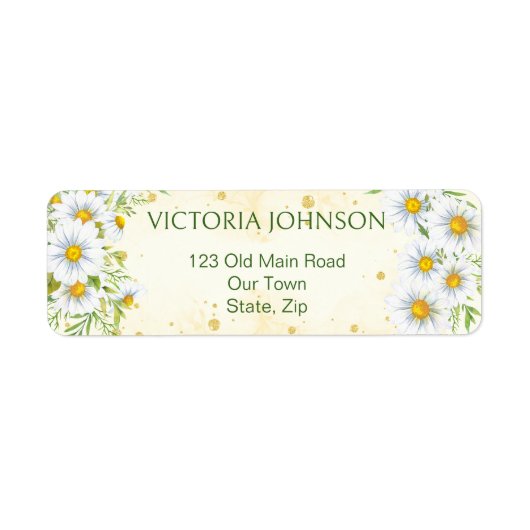 ワイルドデイジー春の花グリーンイエロー ラベル (正面)