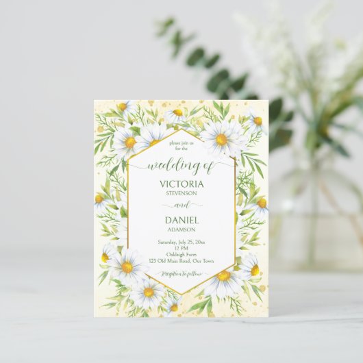 ワイルドデイジー春の花予算の結婚式の招待 (スタンド正面)
