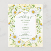 ワイルドデイジー春の花予算の結婚式の招待 (正面)