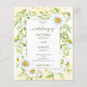 ワイルドデイジー春の花予算の結婚式の招待 (正面)