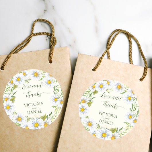 ワイルドデイジー結婚春の花ズ感謝していユー ラウンドシール