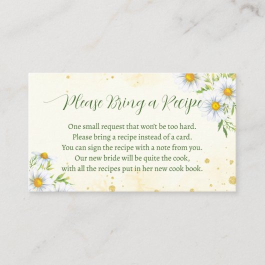ワイルドデイジー花春夏レシピカード エンクロージャーカード (正面)