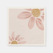 ワイルドデイジー誕生日ピンクアンドイエロー スタンダードカクテルナプキン (正面)