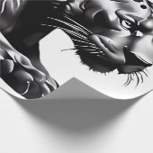 ワイルドデザインブラックパンタギフトラッピング紙 ラッピングペーパー (角)