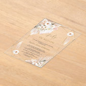 ワイルドデザートバラパンパスパーム離れズベビーシャワー アクリル招待状 (レイダウン)