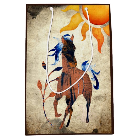 ワイルドデザートポニーとサンホース ミディアムペーパーバッグ (正面)