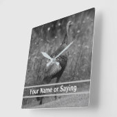 ワイルドトルコB&Wフォト スクエア壁時計 (傾斜)