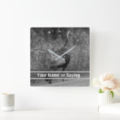 ワイルドトルコB&Wフォト スクエア壁時計 (ホーム)