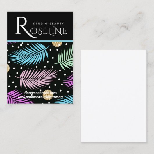 ワイルドトロピカルカラフルロゴイヤリングディスプレイ 名刺 (正面/裏面)