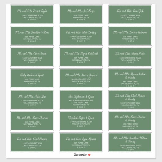 ワイルドトロピカルグリーン結婚ズゲスト住所 シール (シート)