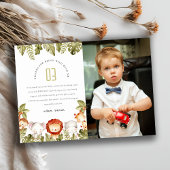 ワイルドトロピカルサファリ動物キッズフォト誕生日 サンキューカード