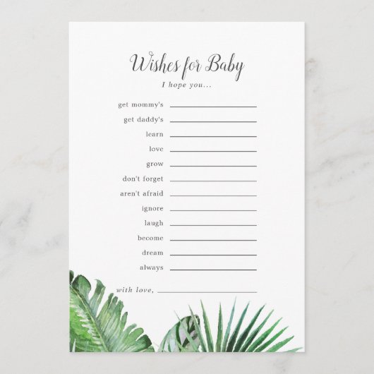 ワイルドトロピカルパームウィーズベビーアドバイスカード アドバイスカード (正面)