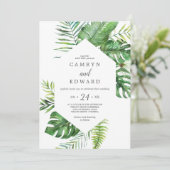 ワイルドトロピカルパームオールインワン結婚式 招待状 (スタンド正面)