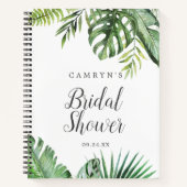 ワイルドトロピカルパームブライダルシャワーギフトリスト ノートブック (正面)