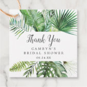 ワイルドトロピカルパームブライダルシャワーサンキュー フェイバータグ (正面)