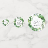 ワイルドトロピカルパームブライダルシャワーテーブル コンフェッティ (正面)