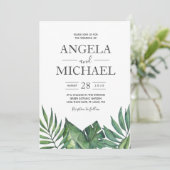 ワイルドトロピカルパームヘキサゴンカジュアル 招待状 (スタンド正面)