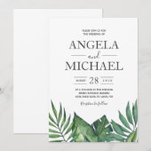 ワイルドトロピカルパームヘキサゴンカジュアル 招待状 (正面/裏面)
