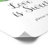 ワイルドトロピカルパームラブイズスウィートウェディングサイン ポスター (角)