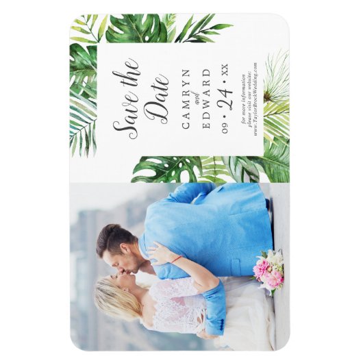 ワイルドトロピカルパーム写真保存日 マグネット (縦)