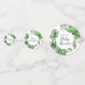 ワイルドトロピカルパーム女の子ベビーシャワーテーブル コンフェッティ (正面)