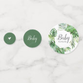 ワイルドトロピカルパーム女の子ベビーシャワーテーブル コンフェッティ (裏面)