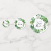 ワイルドトロピカルパーム男の子の赤ちゃんシャワーテーブル コンフェッティ (正面)