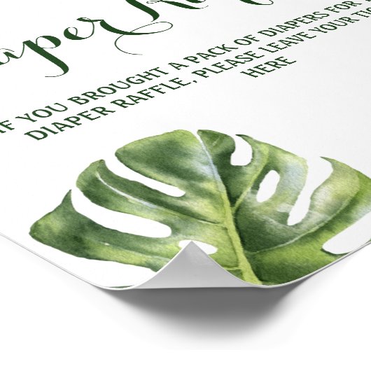 ワイルドトロピカルパーム男女兼用ベビーシャワーゲーム ポスター (角)