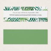 ワイルドトロピカルパーム結婚リーフのWebサイトミニカード (正面&裏面)