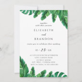 ワイルドトロピカルパーム結婚式招待状 セーブザデート (正面)