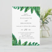 ワイルドトロピカルパーム結婚式招待状 セーブザデート (スタンド正面)