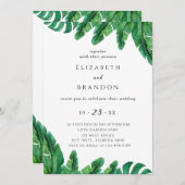 ワイルドトロピカルパーム結婚式招待状 セーブザデート (正面/裏面)