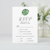 ワイルドトロピカルパーム4メニュー選択RSVPカード 出欠カード (スタンド正面)